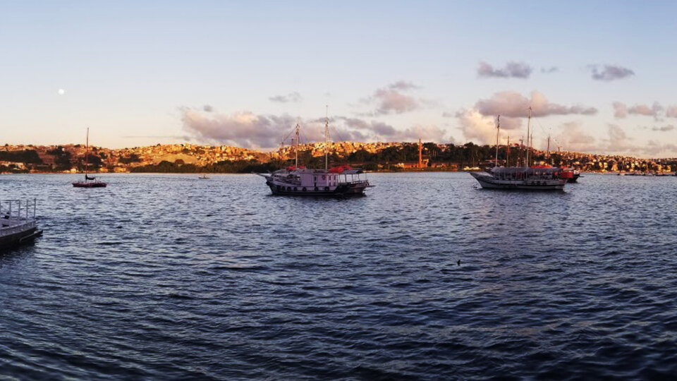 Boats in a body of water.